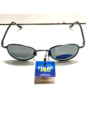 Polar Pro Polarized Round Black Metal Rim Sunglasses Multilayer UV Protection